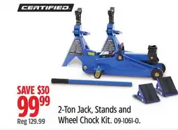 Canadian Tire Certified 2-Ton Jack, Stands and Wheel Chock Kit offer