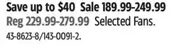 Canadian Tire Rowenta Selected Fans offer