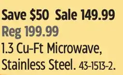 Canadian Tire Masterchef 1.3 Cu-Ft Microwave, Stainless Steel offer