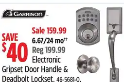 Canadian Tire Electronic Gripset Door Handle & Deadbolt Lockset offer