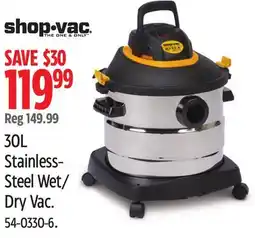 Canadian Tire Shop-vac 30L Stainless- Steel Wet/ Dry Vac offer