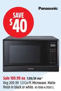 Canadian Tire Panasonic 1.3 Cu-Ft Microwave offer
