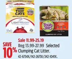Canadian Tire Fresh Start Selected Clumping Cat Litter offer