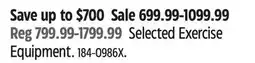 Canadian Tire Selected Exercise Equipment offer