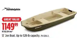 Canadian Tire Sundolphin 12´ Jon Boat Up to 528-lb capacity offer