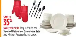 Canadian Tire Canvas Selected Flatware or Dinnerware Sets and Kitchen Accessories offer