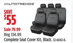 Canadian Tire Autotrends Complete Seat Cover Kit, Black offer