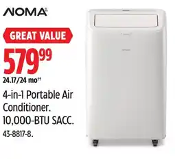 Canadian Tire NOMA 4-in-1 Portable Air Conditioner. 10,000-BTU SACC offer