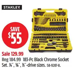 Canadian Tire Stanley 183-Pc Black Chrome Socket Set offer