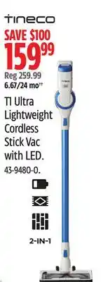 Canadian Tire Tineco T1 Ultra Lightweight Cordless Stick Vac with LED offer