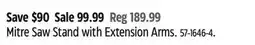 Canadian Tire Mitre Saw Stand with Extension Arms offer