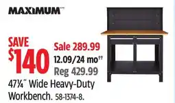 Canadian Tire Maximum 471⁄4˝ Wide Heavy-Duty Workbench offer