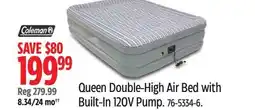 Canadian Tire Coleman Queen Double-High Air Bed with Built-In 120V Pump offer