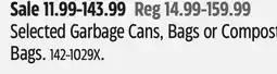 Canadian Tire Selected Garbage Cans, Bags or Compost Bags offer