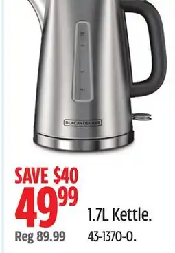 Canadian Tire Black-decker 1.7L Kettle offer