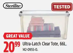Canadian Tire Sterilite Ultra-Latch Clear Tote offer