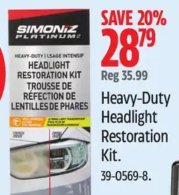 Canadian Tire Simoniz Heavy-Duty Headlight Restoration Kit offer