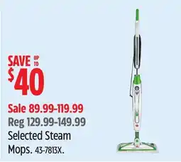 Canadian Tire Bissell Selected Steam Mops offer