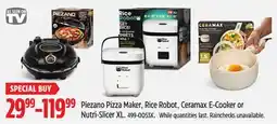 Canadian Tire Piezano Pizza Maker, Rice Robot, Ceramax E-Cooker or Nutri-Slicer XL offer