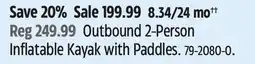 Canadian Tire Outbound 2-Person Inflatable Kayak with Paddles offer