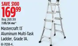Canadian Tire Mastercraft 13´ Aluminum Multi-Task Ladder, Grade 1A offer