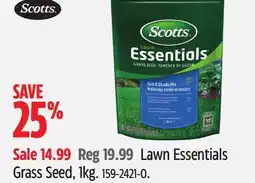Canadian Tire Scotts Lawn Essentials Grass Seed, 1kg offer