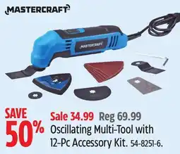 Canadian Tire Mastercraft Oscillating Multi-Tool with 12-Pc Accessory Kit offer