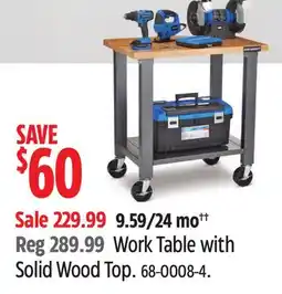 Canadian Tire Mastercraft Work Table with Solid Wood Top offer