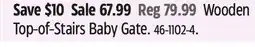 Canadian Tire Regalo Wooden Top-of-Stairs Baby Gate offer