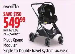 Canadian Tire Evenflo Pivot Xpand Modular Single-to-Double Travel System offer