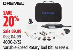 Canadian Tire Dremel 4000-2/32 Variable-Speed Rotary Tool Kit offer