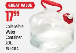 Canadian Tire Reliance Collapsible Water Container offer