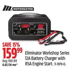 Canadian Tire Motomaster Eliminator Workshop Series 12A Battery Charger with 85A Engine Start offer