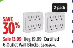 Canadian Tire Certified 6-Outlet Wall Blocks offer