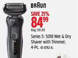 Canadian Tire Braun Series 5: 5018 Wet & Dry Shaver with Trimmer, 4-Pc offer