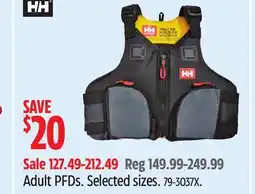 Canadian Tire Helly Hansen Adult PFDs offer