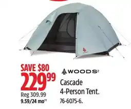 Canadian Tire Woods Cascade 4-Person Tent offer