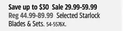 Canadian Tire Selected Starlock Blades & Sets offer