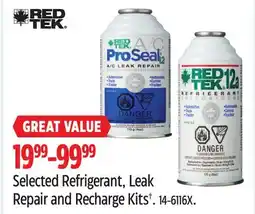 Canadian Tire RED TEK Selected Refrigerant, Leak Repair and Recharge Kits offer