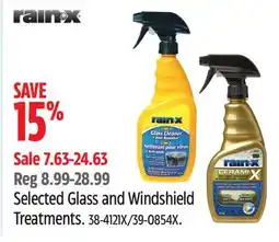 Canadian Tire Rain-X Selected Glass and Windshield Treatments offer