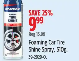 Canadian Tire SIMONIZ Foaming Car Tire Shine Spray, 510g offer