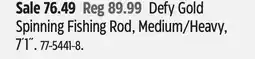 Canadian Tire 13 Fishing Defy Gold Spinning Fishing Rod, Medium/Heavy, 7´1˝ offer