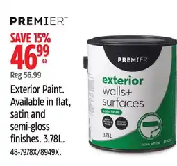 Canadian Tire Exterior Paint. Available in flat, satin and semi-gloss finishes offer