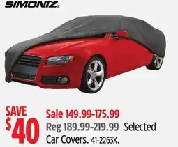 Canadian Tire Simoniz Selected Car Covers offer