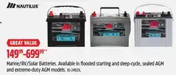 Canadian Tire Marine/RV/Solar Batteries offer