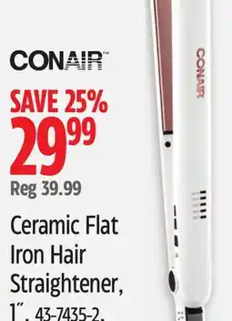 Canadian Tire Conair Ceramic Flat Iron Hair Straightener, 1˝ offer