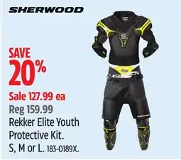 Canadian Tire Sherwood Rekker Elite Youth Protective Kit. S, M or L offer