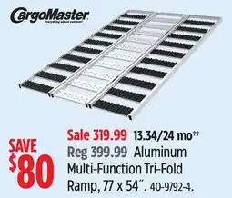 Canadian Tire CargoMaster Aluminum Multi-Function Tri-Fold Ramp, 77 x 54˝ offer