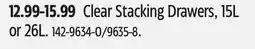 Canadian Tire Clear Stacking Drawers, 15L or 26L offer