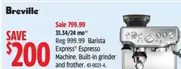 Canadian Tire Express Espresso Machine. Built-in grinder and frother offer